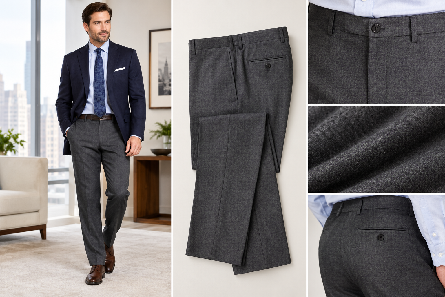Brooks Brothers Men's Classic Fit Wool Dress Pants